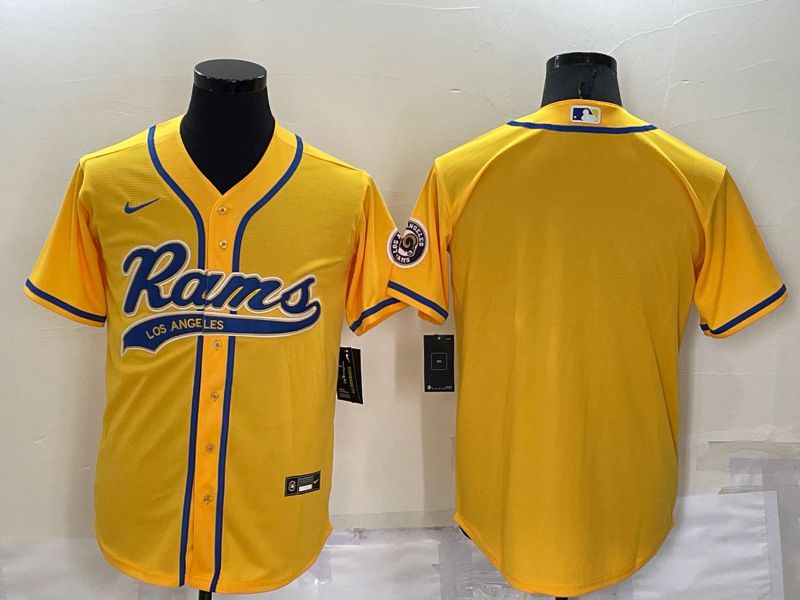 Cheap Men Los Angeles Rams Blank Yellow Nike Co branded Jersey